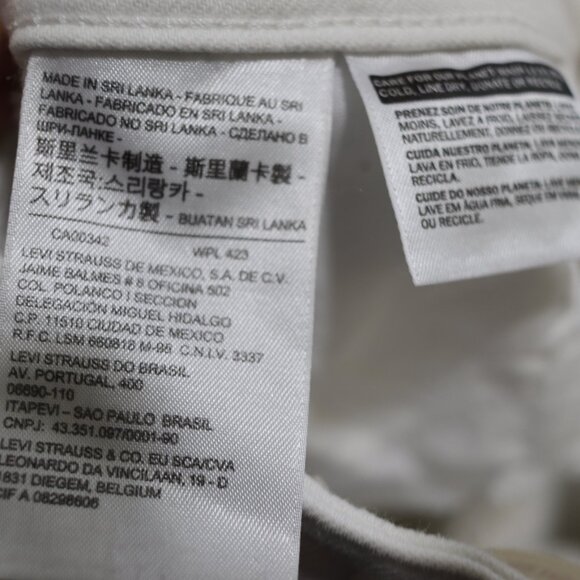 Levis 721 High Rise Skinny White Jeans 24 - Picture 14 of 16